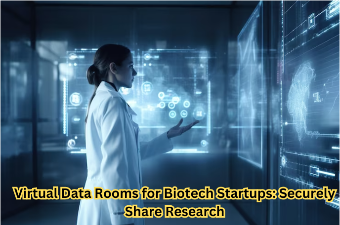 Biotech researchers collaborating securely using a virtual data room.